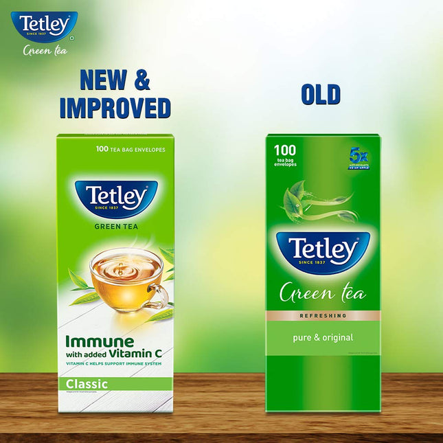Tetley Green Tea Refreshing 100 Tea Bags 140g TRUEBID